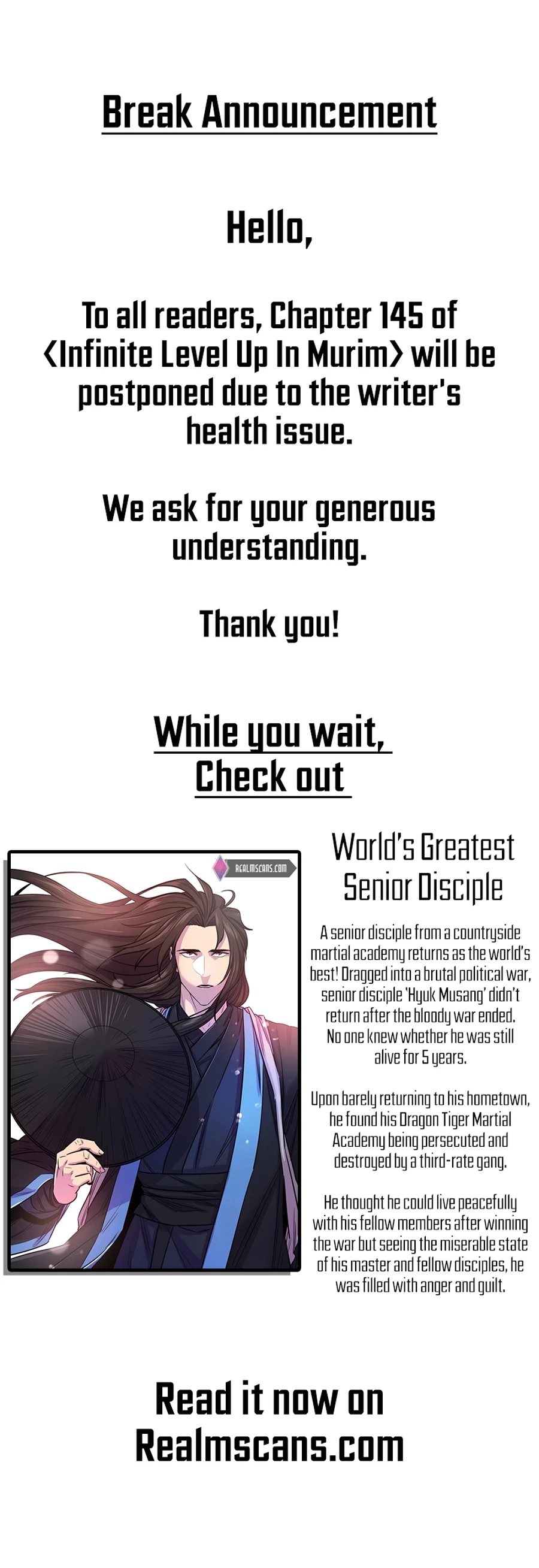 Infinite Leveling: Murim Chapter 144.5 - 1