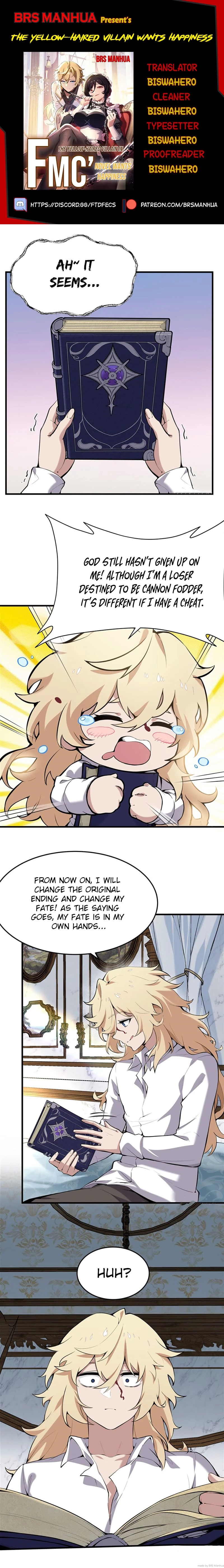 The Yellow-Haired Villain in the Female Main Character's Novel Wants Happiness Chapter 2 - 1