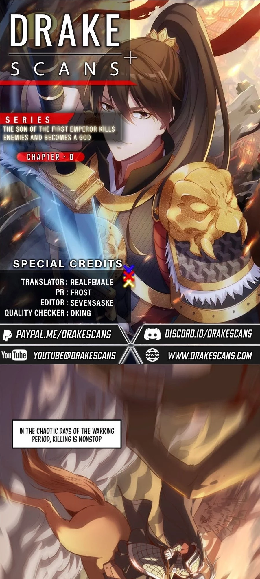 The Son of the First Emperor Kills Enemies and Becomes a God Chapter 0 - 1