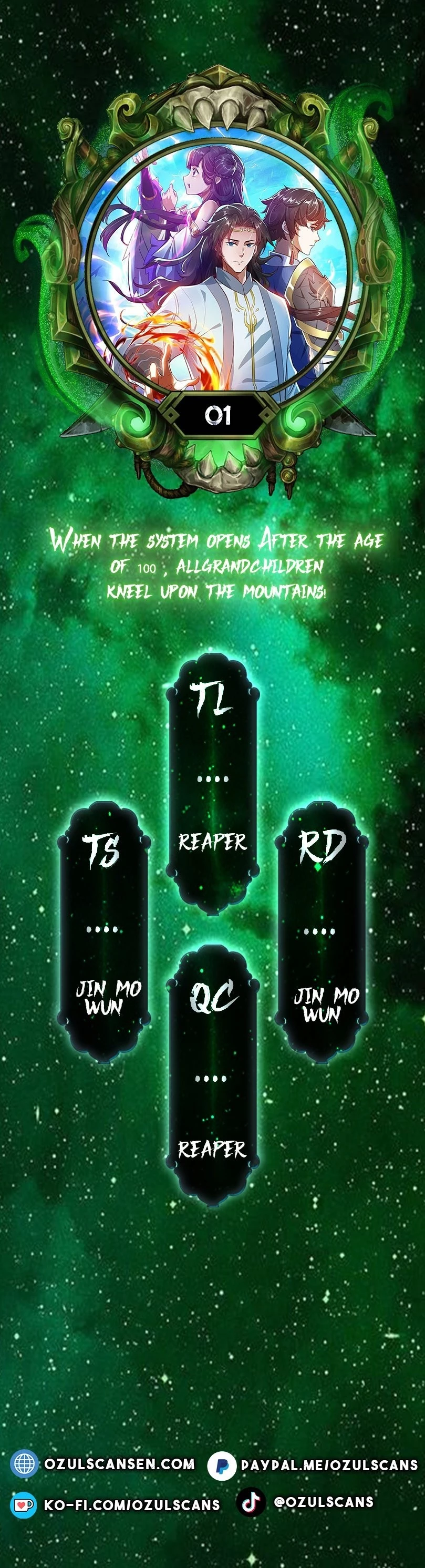When The System Opens After The Age Of 100, All Grandchildren Kneel Upon The Mountains! Chapter 1 - 1